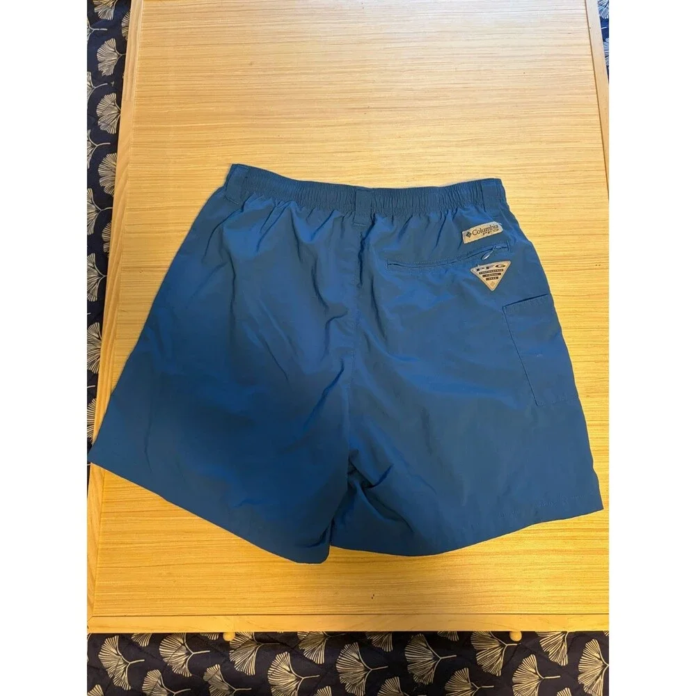 Columbia Sportswear Womens M 6L Blue PFG Omni-Shade Swim Fishing Shorts Mesh